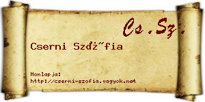 Cserni Szófia névjegykártya